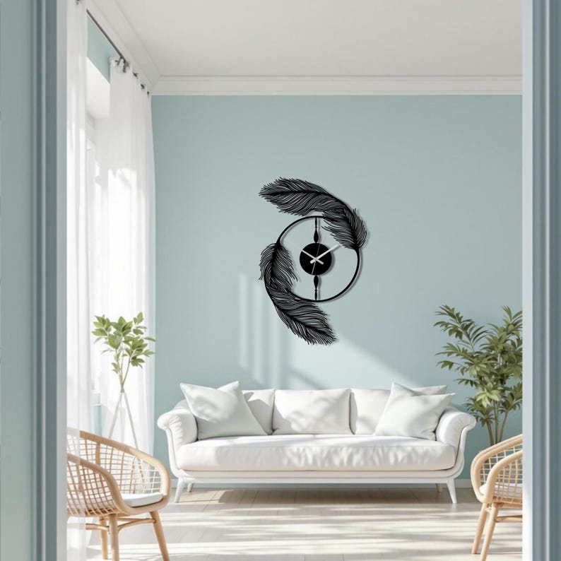 Acrylic Feather Wall Clock