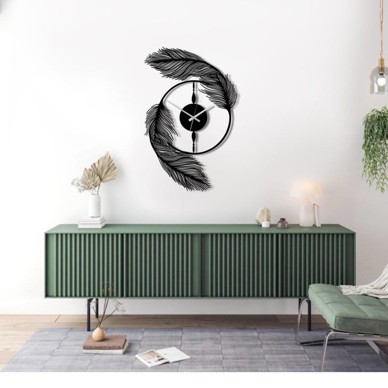 Acrylic Feather Wall Clock