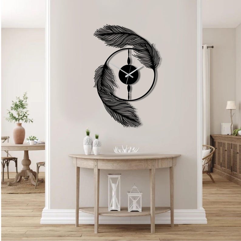 Acrylic Feather Wall Clock